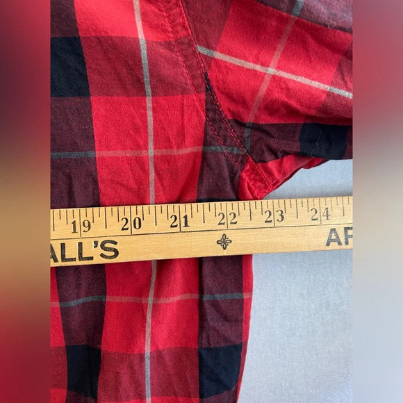 Sovereign Code red black plaid button long sleeve cotton shirt  Sz XL - Picture 7 of 7